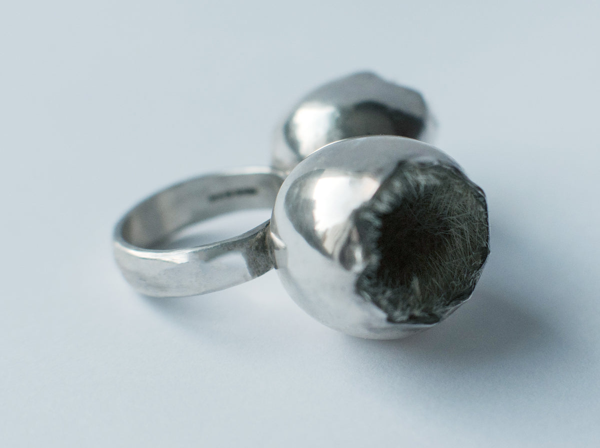 Silver dome ring